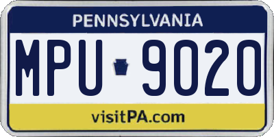 PA license plate MPU9020