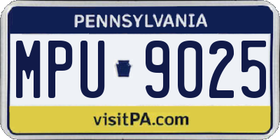 PA license plate MPU9025