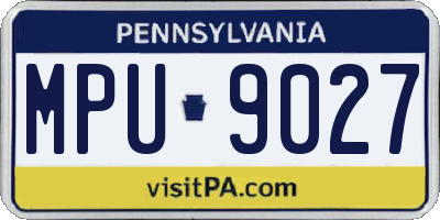 PA license plate MPU9027