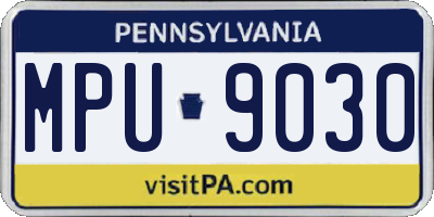 PA license plate MPU9030