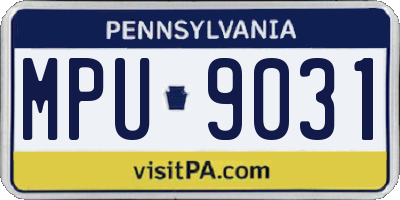PA license plate MPU9031