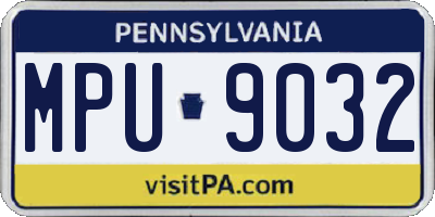 PA license plate MPU9032