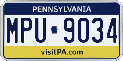PA license plate MPU9034