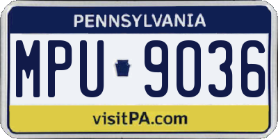 PA license plate MPU9036