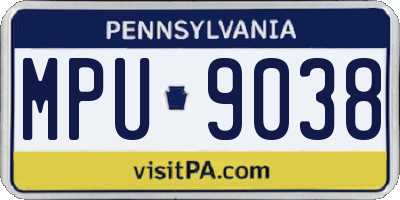 PA license plate MPU9038