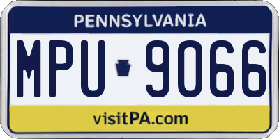 PA license plate MPU9066