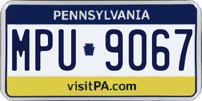 PA license plate MPU9067