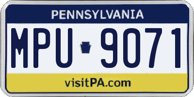 PA license plate MPU9071