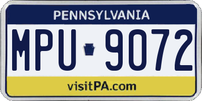 PA license plate MPU9072