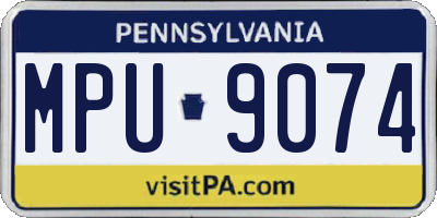 PA license plate MPU9074