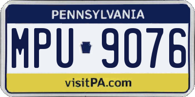PA license plate MPU9076