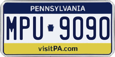 PA license plate MPU9090