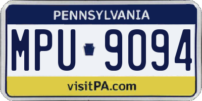 PA license plate MPU9094