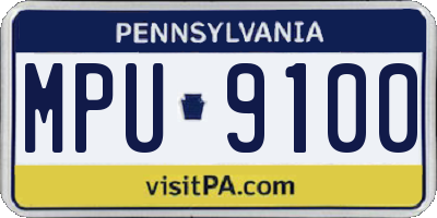 PA license plate MPU9100