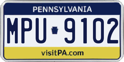 PA license plate MPU9102