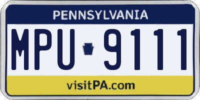 PA license plate MPU9111