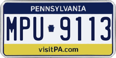 PA license plate MPU9113