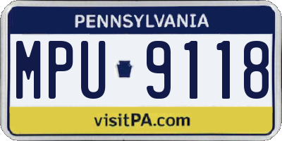 PA license plate MPU9118