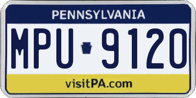 PA license plate MPU9120