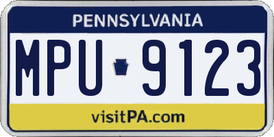 PA license plate MPU9123