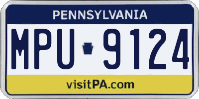 PA license plate MPU9124
