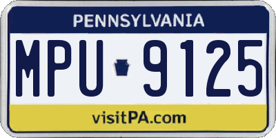 PA license plate MPU9125