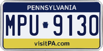 PA license plate MPU9130