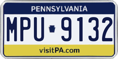 PA license plate MPU9132