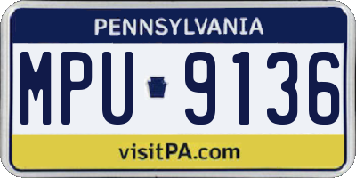 PA license plate MPU9136