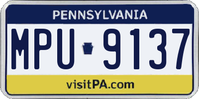 PA license plate MPU9137