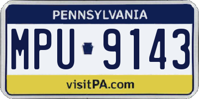 PA license plate MPU9143