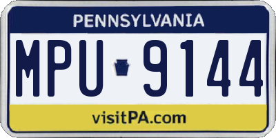 PA license plate MPU9144