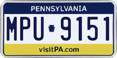 PA license plate MPU9151