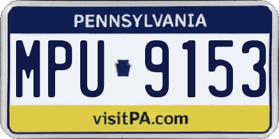 PA license plate MPU9153
