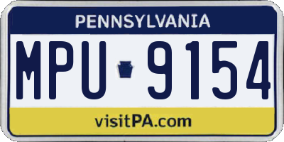 PA license plate MPU9154