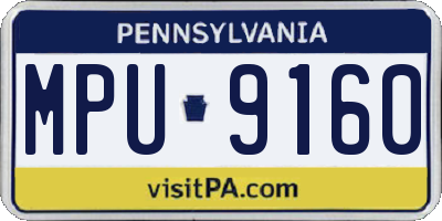PA license plate MPU9160