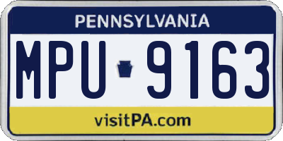 PA license plate MPU9163