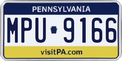 PA license plate MPU9166