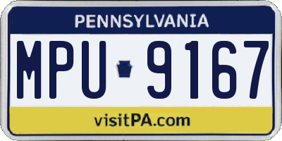 PA license plate MPU9167