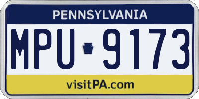 PA license plate MPU9173