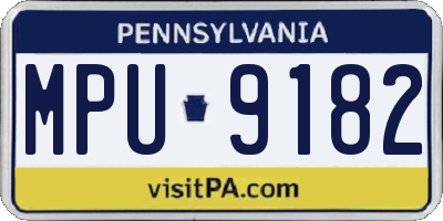 PA license plate MPU9182