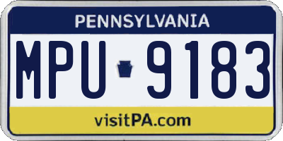 PA license plate MPU9183