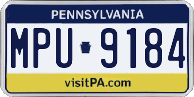 PA license plate MPU9184