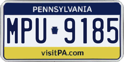 PA license plate MPU9185