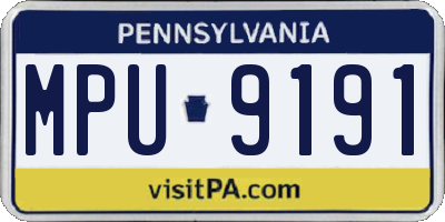 PA license plate MPU9191