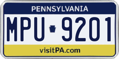 PA license plate MPU9201