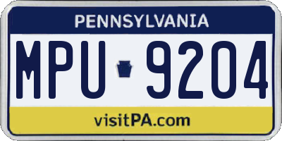 PA license plate MPU9204