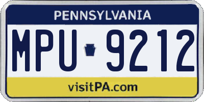 PA license plate MPU9212