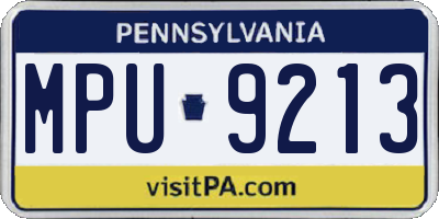 PA license plate MPU9213