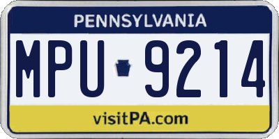 PA license plate MPU9214